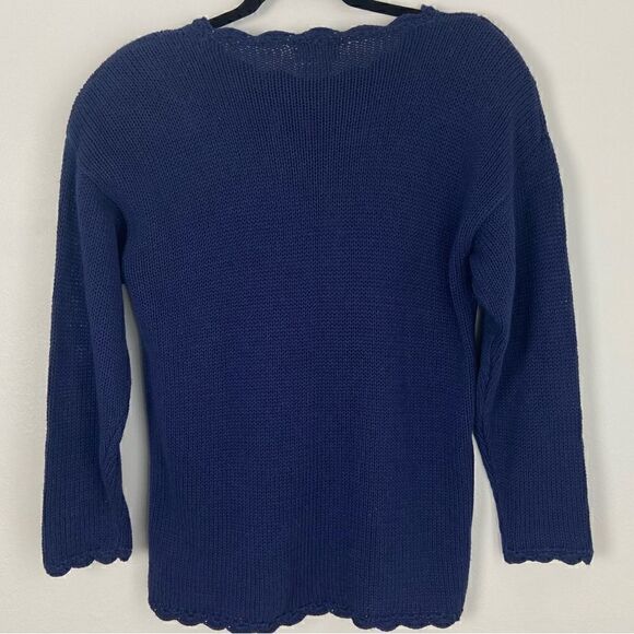 Andrea Lauren Vintage Cardigan Folklore Embroidered Chunky Knit Women’s S Ramie - Picture 2 of 14